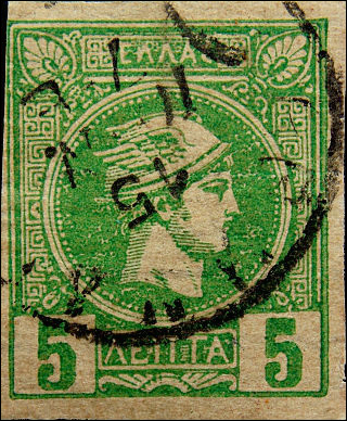 Греция 1891 год . Гермес . 5 L . Каталог 4,50 . €. (1)
